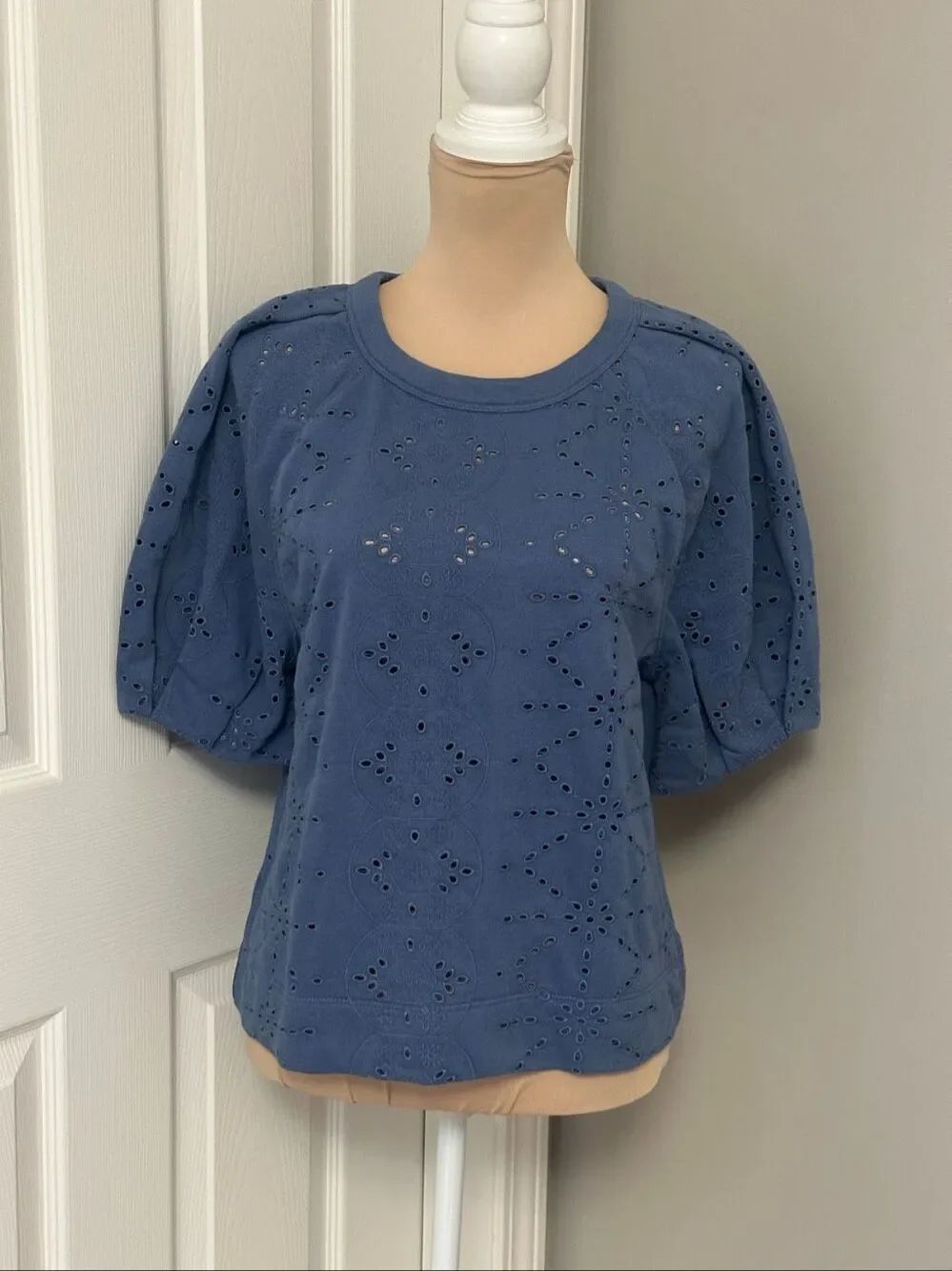 Loft eyelet short sleeve sweatshirt